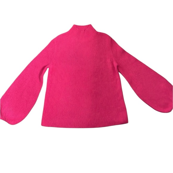 Rachel Roy Shayla in Pink Lotus Mock Neck Balloon Sleeve  L EUC - Picture 4 of 13